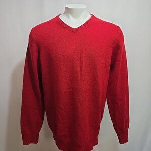 Marshall Fields 100% Cashmere Sweater Mens Size Large Red V-Neck